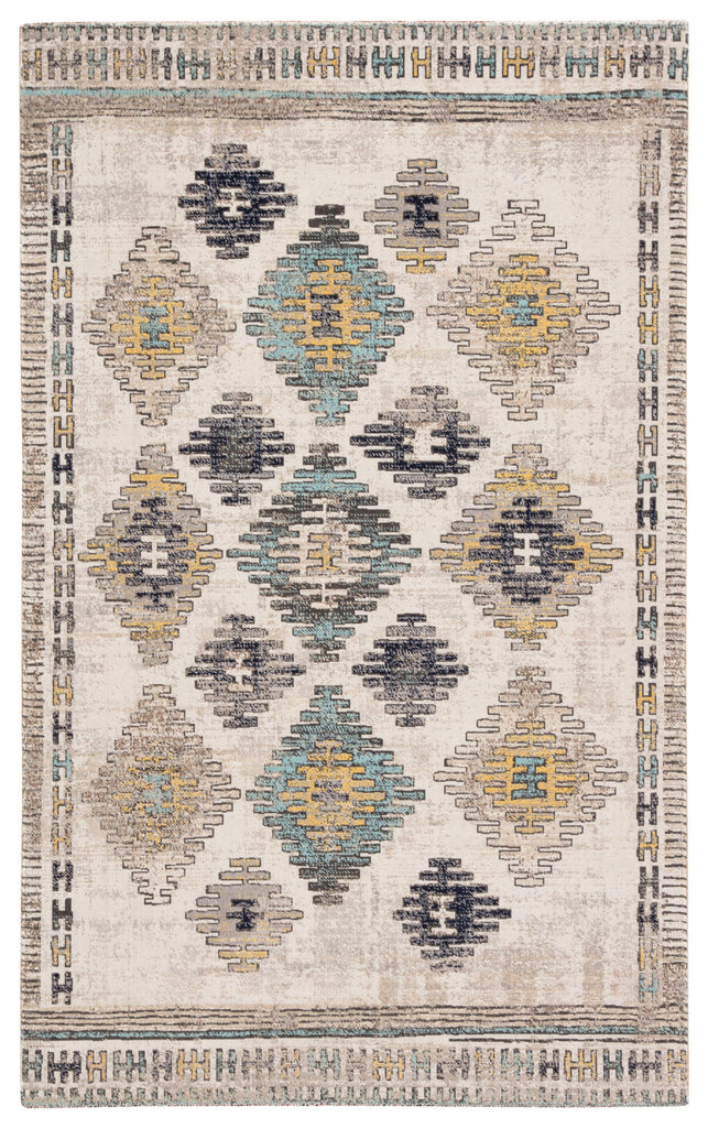 Jaipur Living Dez Indoor/ Outdoor Tribal Blue/ Yellow Area Rug (2'X3')