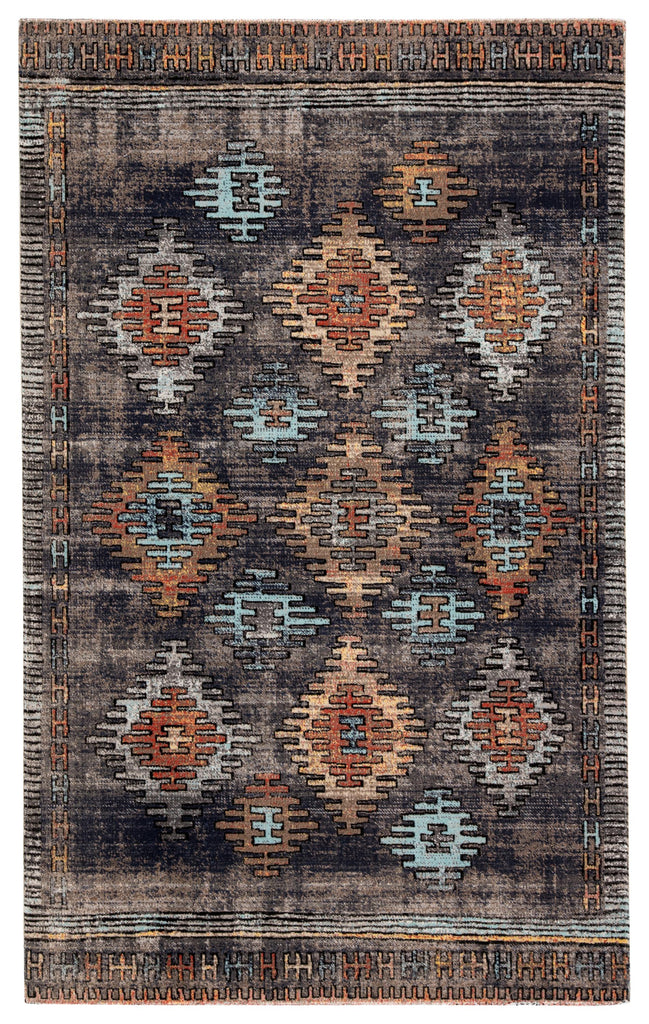 Jaipur Living Dez Indoor/ Outdoor Tribal Blue/ Orange Area Rug (6'X9')