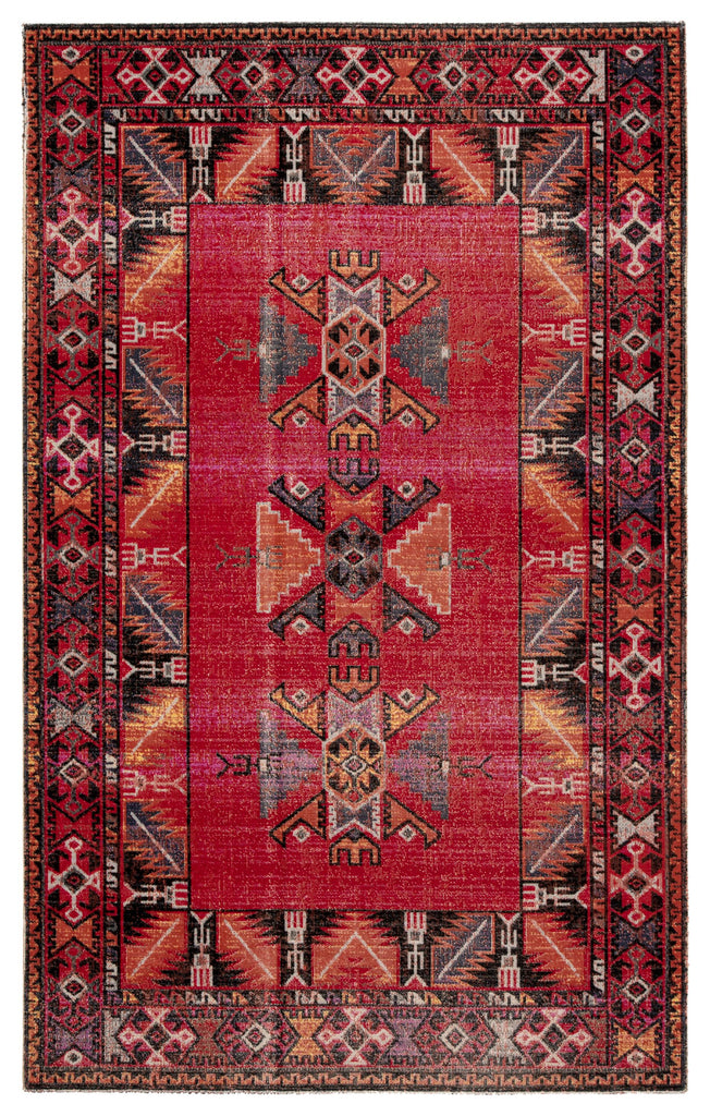 Jaipur Living Paloma Indoor/ Outdoor Southwestern Red/ Black 4'X6' Area Rug