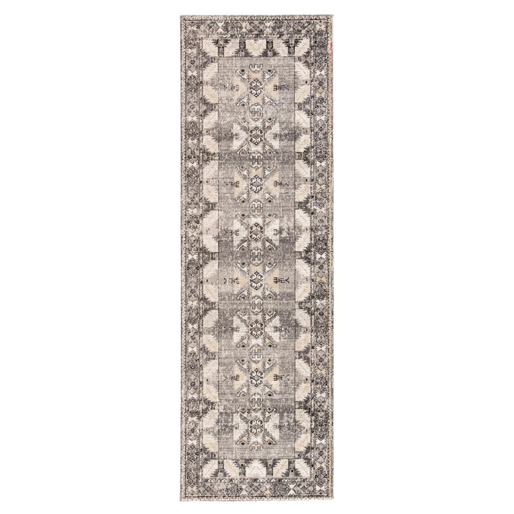 Jaipur Living Paloma Indoor/ Outdoor Tribal Gray/ Beige Runner Rug (2'6"X8')