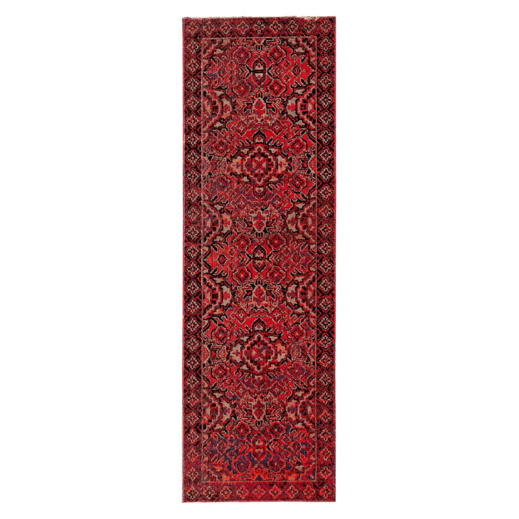 Jaipur Living Polaris Chaya Medallion Red / Black 2'6" x 8' Rug