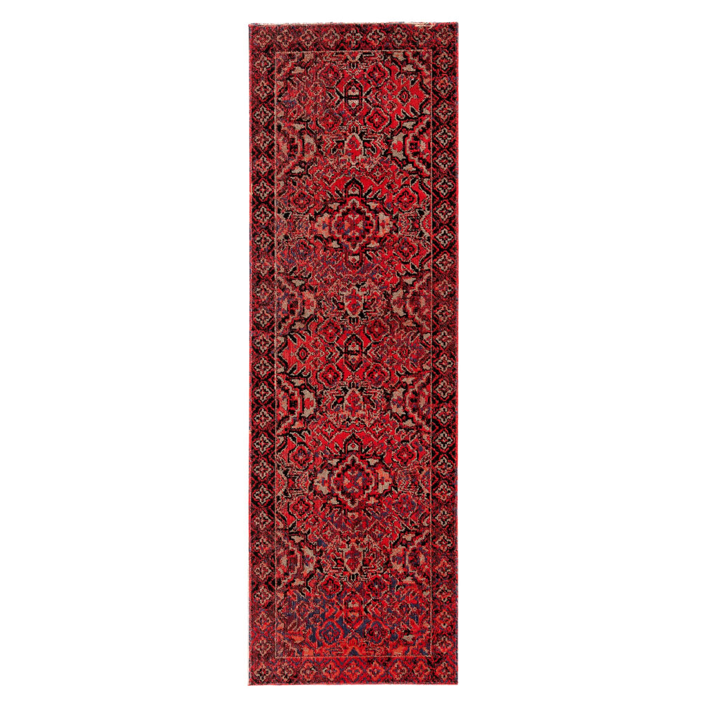 Jaipur Living Chaya Indoor/ Outdoor Medallion Red/ Black Runner Rug (2'6"X8')