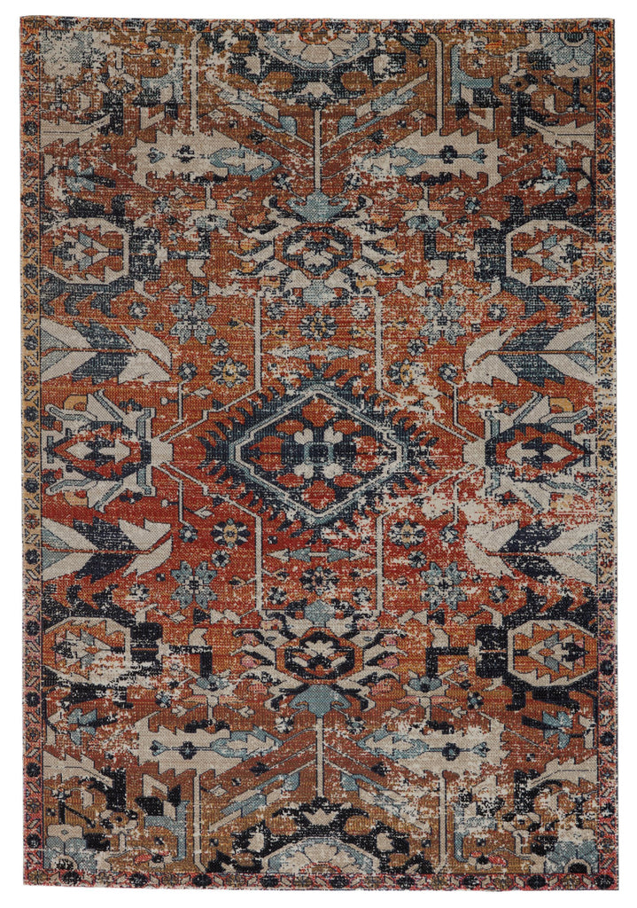 Jaipur Living Polaris Ansilar Medallion Orange / Blue 2'6" x 8' Rug