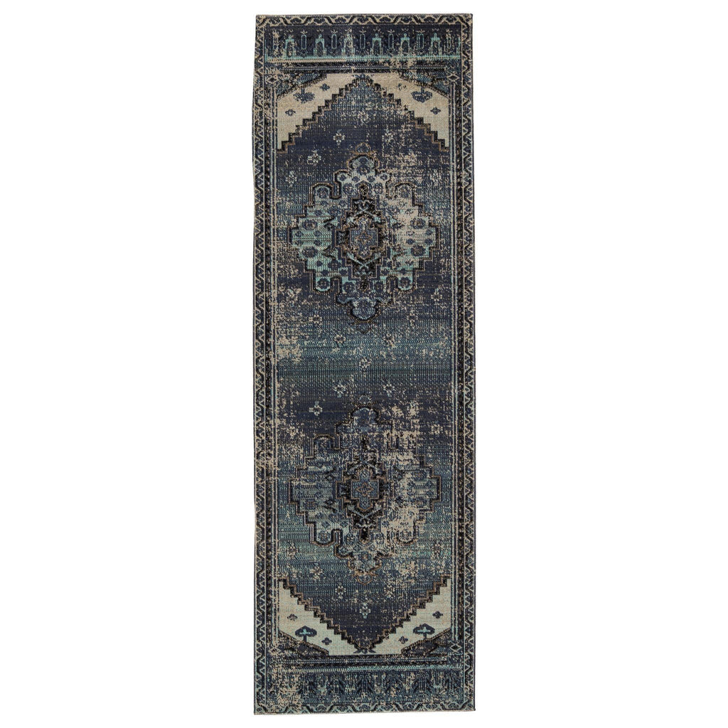 Jaipur Living Polaris Cicero Medallion Blue / Gray 2'6" x 8' Rug