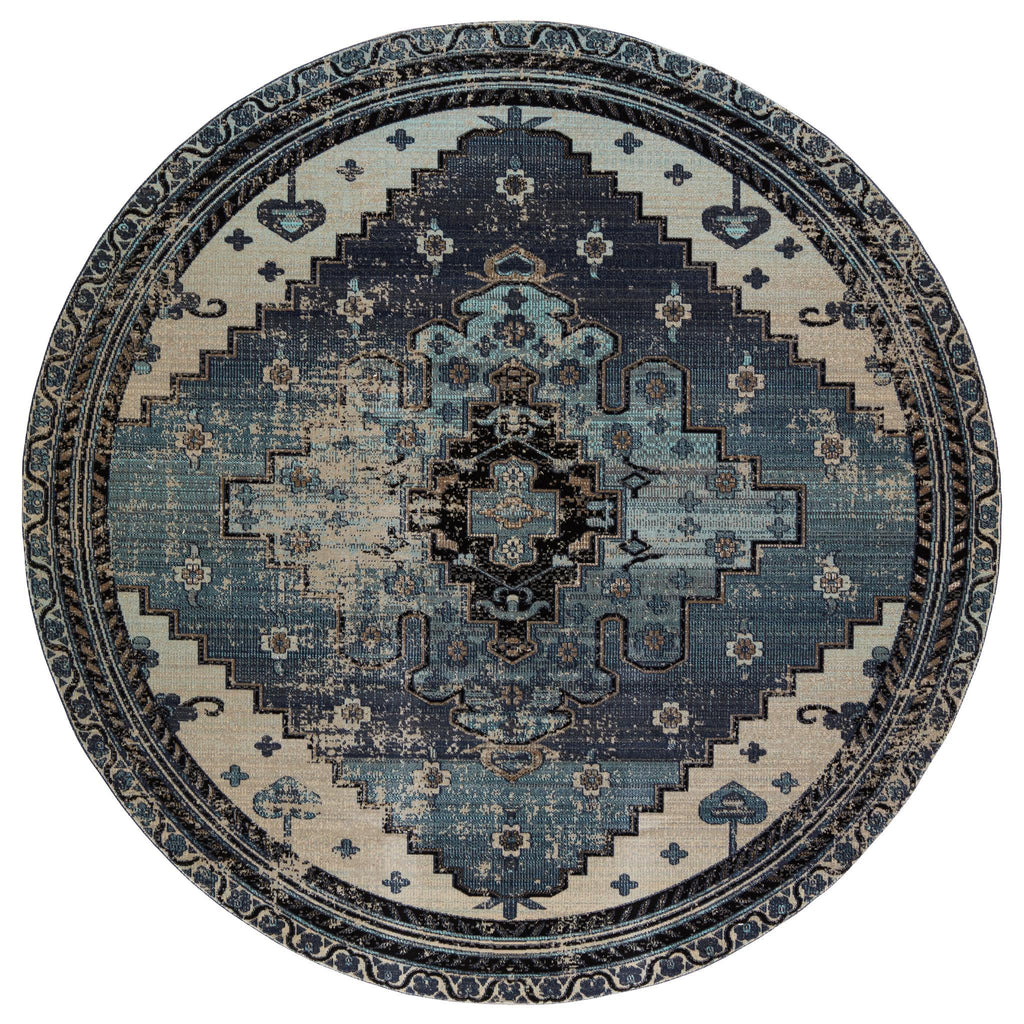 Jaipur Living Polaris Cicero Medallion Blue / Gray 7'10" RND Rug