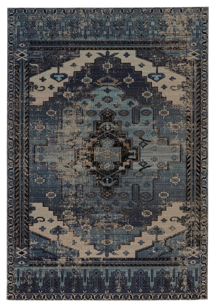 Jaipur Living Cicero Indoor/ Outdoor Medallion Blue/ Gray Area Rug (2'X3')