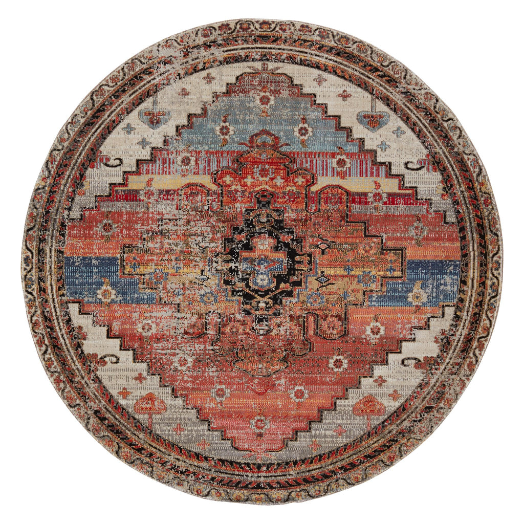 Jaipur Living Cicero Indoor/ Outdoor Medallion Multicolor/ Orange Round Area Rug (5'11" Rnd)