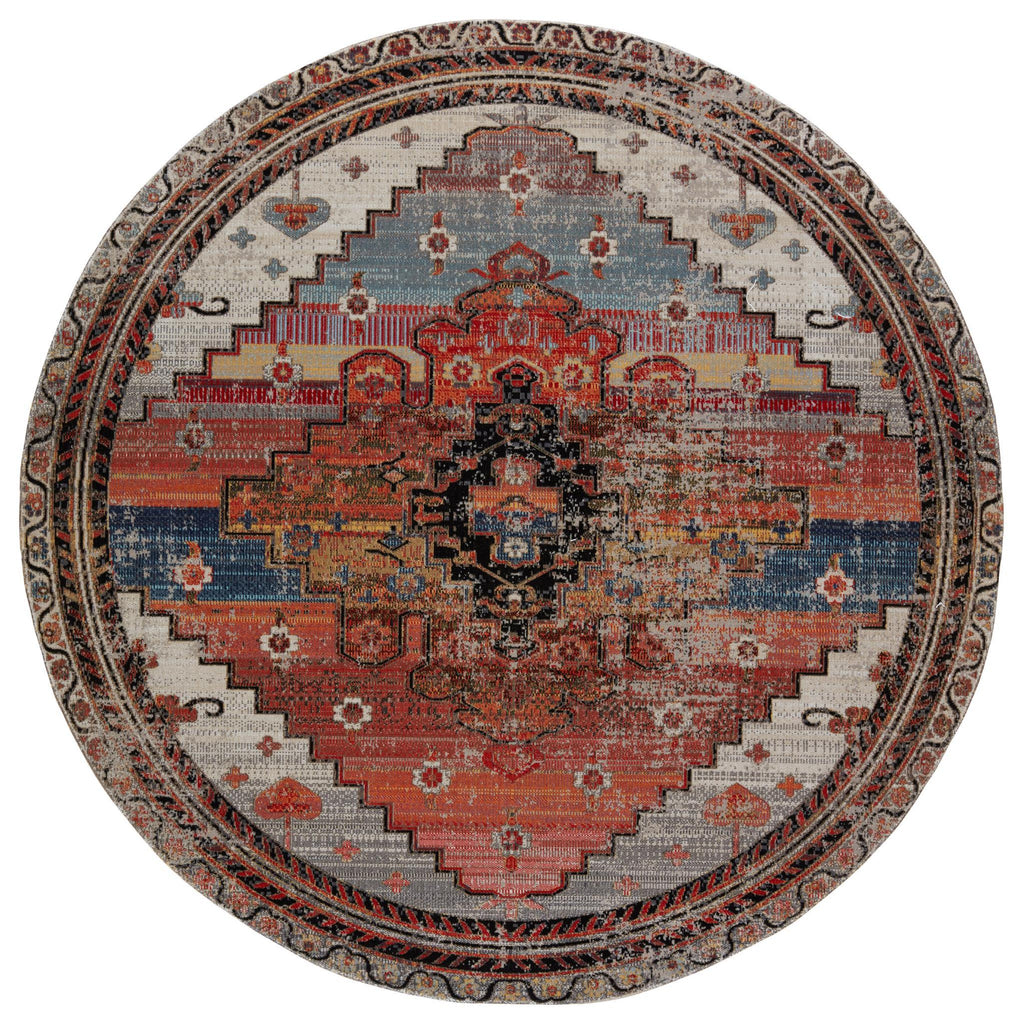 Jaipur Living Polaris Cicero Medallion Multicolor / Orange 7'10" RND Rug