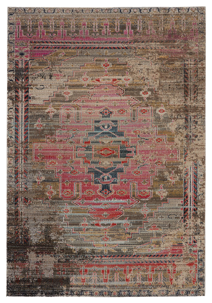 Jaipur Living Cicero Indoor/ Outdoor Medallion Pink/ Taupe Area Rug (4'X6')