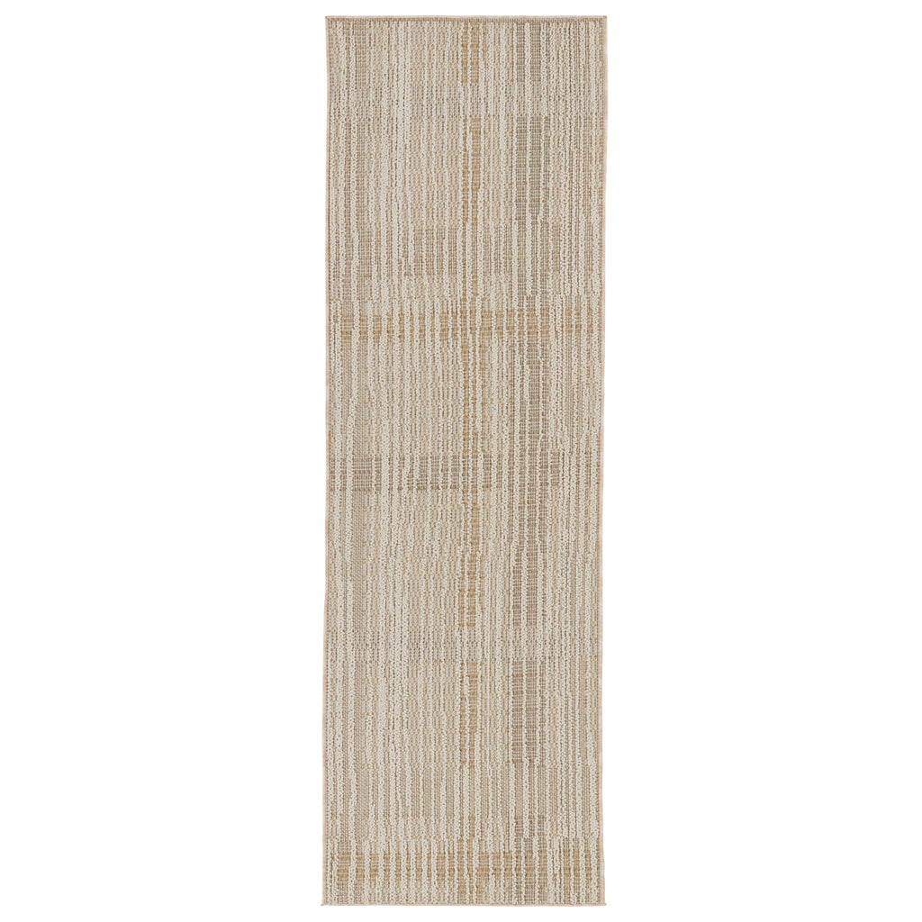 Jaipur Living Aeor Indoor/ Outdoor Striped Beige/ Light Brown Runner Rug (2'6"X8')