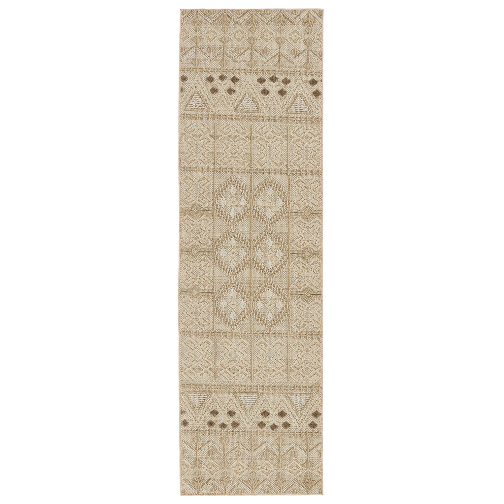 Jaipur Living Paradizo Xyla Tribal Cream / Brown 2'6" x 8' Rug