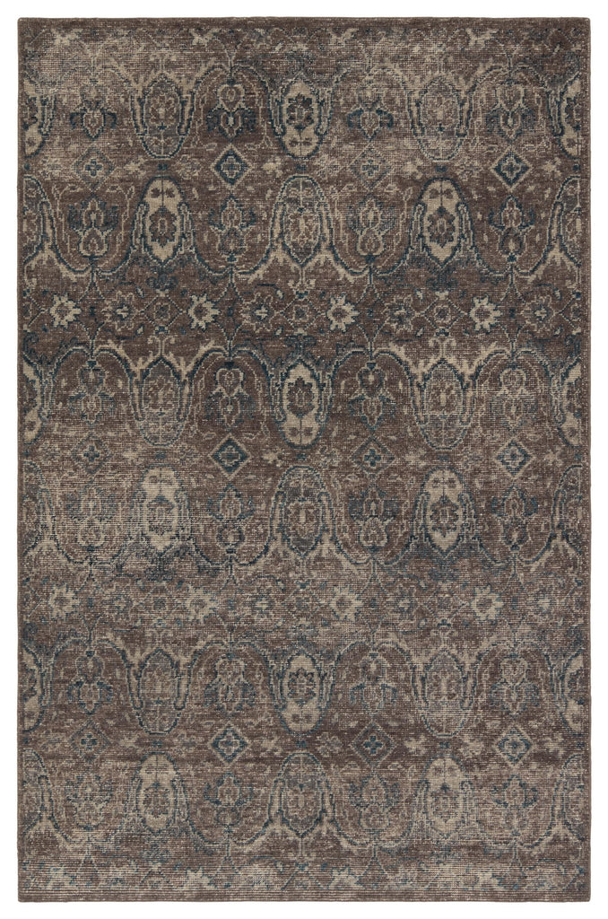 Jaipur Living Williamsburg Hand-Knotted Medallion Gray/ Navy Area Rug (5'X8')