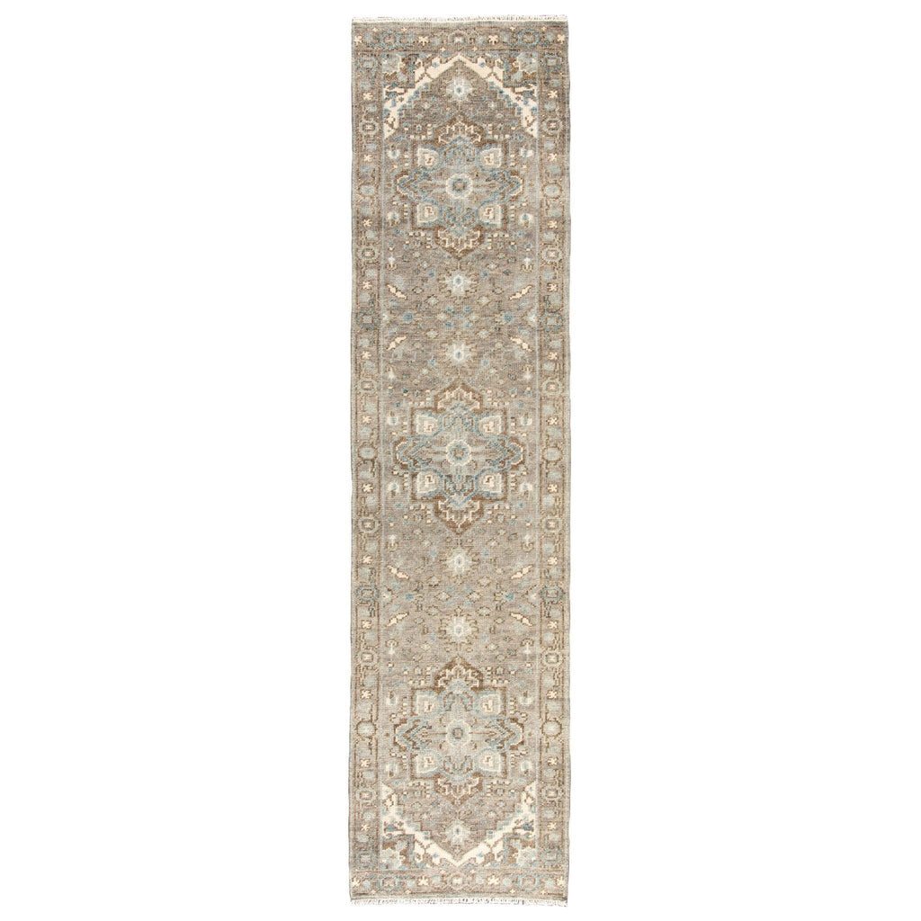 Jaipur Living Salinas Flynn Medallion Gray / Blue 3' x 12' Rug