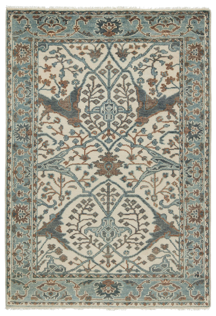 Jaipur Living Salinas Slayton Floral Light Teal / Ivory 6' x 9' Rug