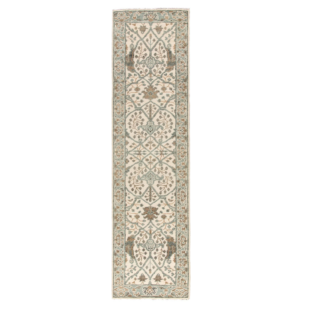 Jaipur Living Salinas Slayton Floral Light Teal / Ivory 3' x 12' Rug