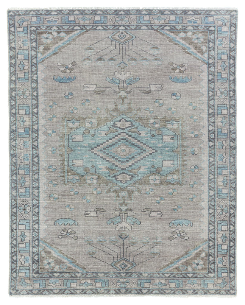 Jaipur Living Santita Hand-Knotted Medallion Gray/ Blue Area Rug (10'X14')