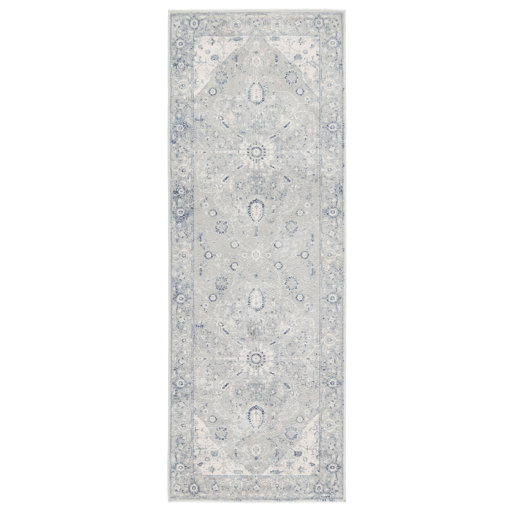 Jaipur Living Solace Dianella Medallion Light Gray / Dark Blue 3' x 8' Rug