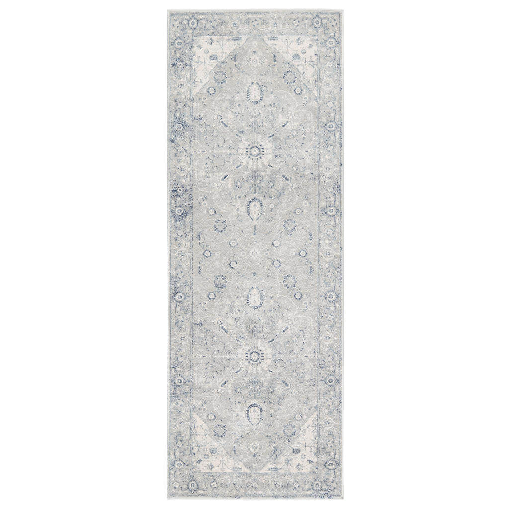 Vibe By Jaipur Living Dianella Medallion Light Gray/ Dark Blue Runner Rug (3'X8')