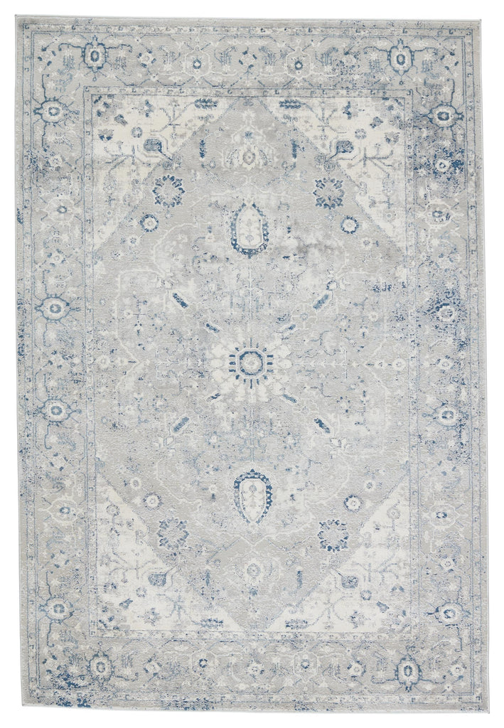 Jaipur Living Solace Dianella Medallion Light Gray / Dark Blue 5' x 8' Rug