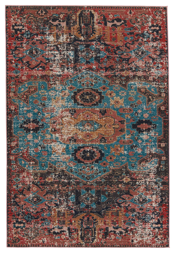 Vibe By Jaipur Living Presia Indoor/ Outdoor Medallion Red/ Teal Area Rug (2'6"X4')