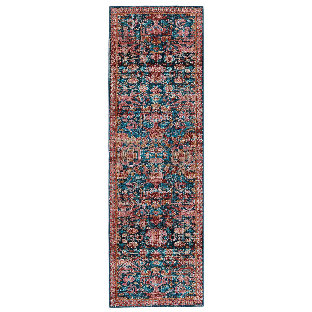 Vibe By Jaipur Living Maven Indoor/ Outdoor Oriental Pink/ Blue Runner Rug (2'6"X8')