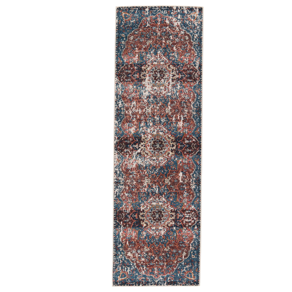 Vibe By Jaipur Living Akela Indoor/ Outdoor Medallion Blue/ Rust Runner Rug (2'6"X8')