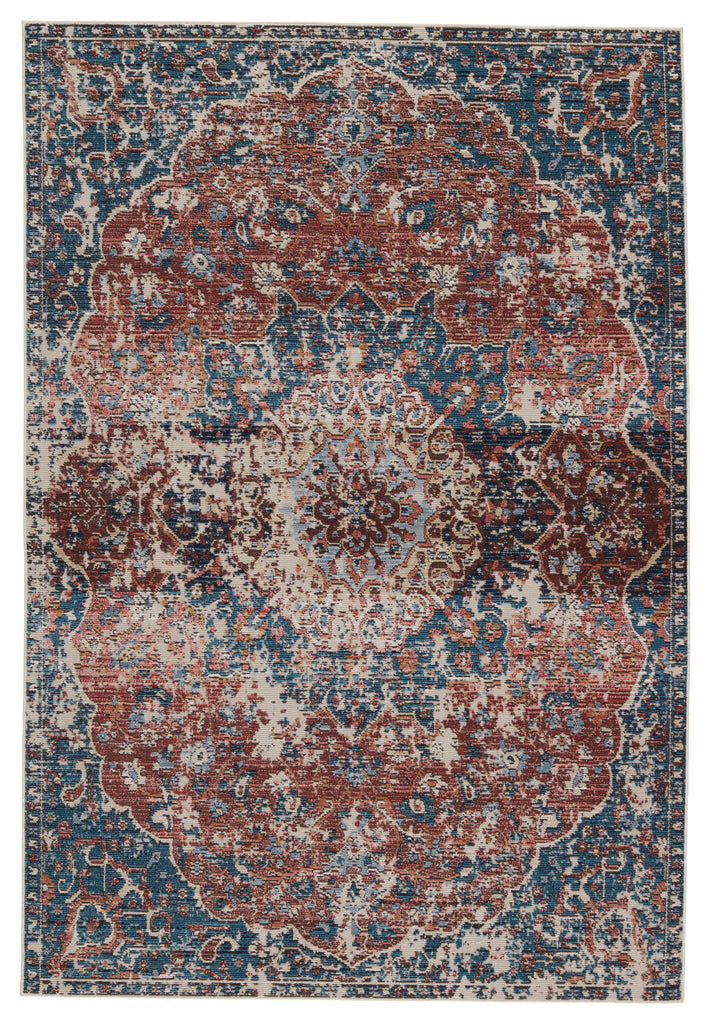 Vibe By Jaipur Living Akela Indoor/ Outdoor Medallion Blue/ Rust Area Rug (2'6"X4')