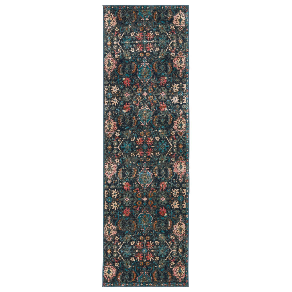 Jaipur Living Swoon Lisana Trellis Dark Blue / Multicolor 2'6" x 8' Rug