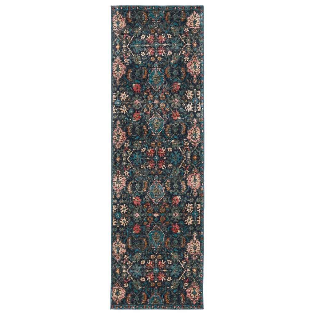 Vibe By Jaipur Living Lisana Indoor/ Outdoor Trellis Dark Blue/ Multicolor Runner Rug (2'6"X8')