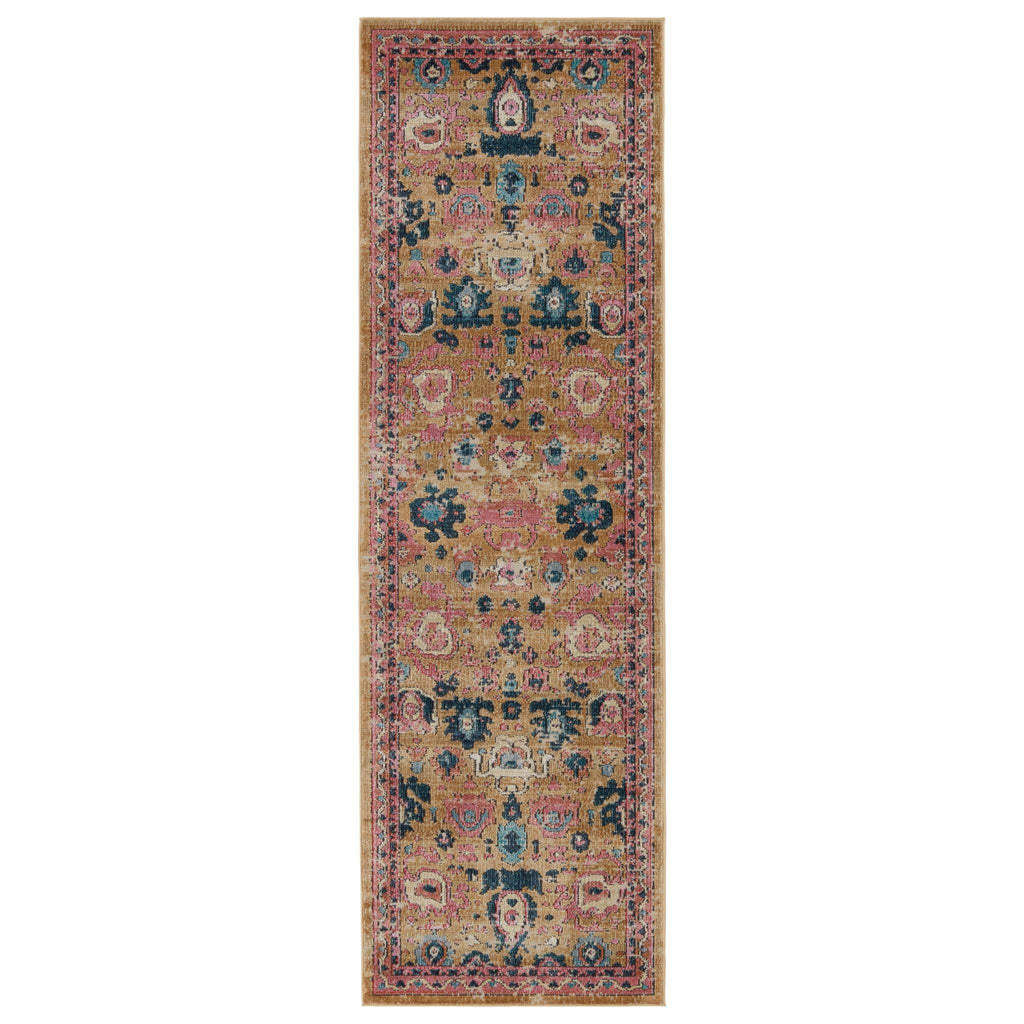 Jaipur Living Swoon Azura Medallion Pink / Gold 2'6" x 8' Rug