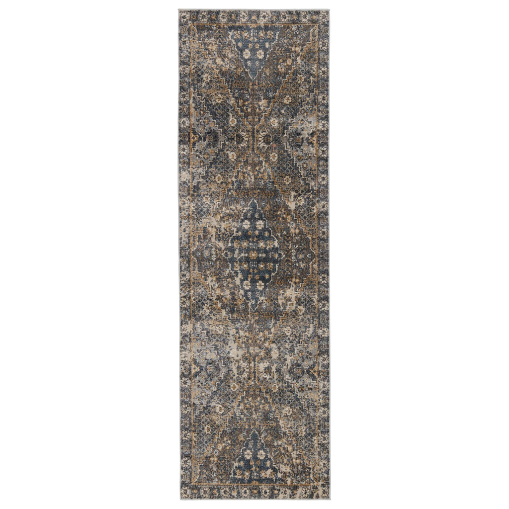 Vibe By Jaipur Living Julia Indoor/ Outdoor Medallion Blue/ Gold Runner Rug (2'6"X8')