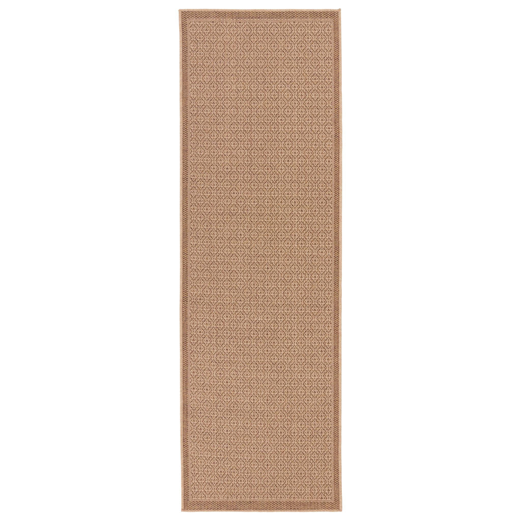 Vibe By Jaipur Living Maeva Indoor/ Outdoor Bordered Beige Runner Rug (2'6"X8')