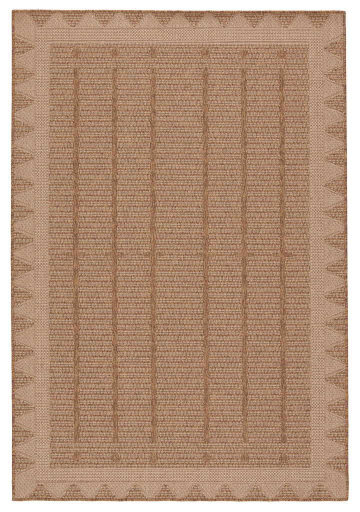 Vibe By Jaipur Living Akamai Indoor/ Outdoor Bordered Beige/ Light Brown Area Rug (4'X6')