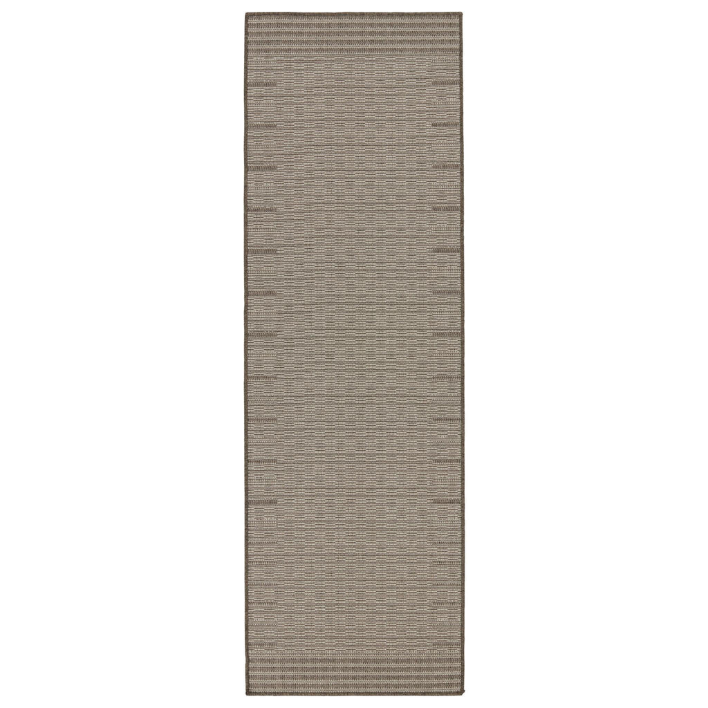 Jaipur Living Tahiti Poerava Border Gray / Taupe 2'6" x 8' Rug