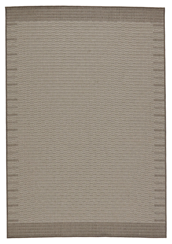 Vibe By Jaipur Living Poerava Indoor/ Outdoor Bordered Gray/ Taupe Area Rug (2'X3')