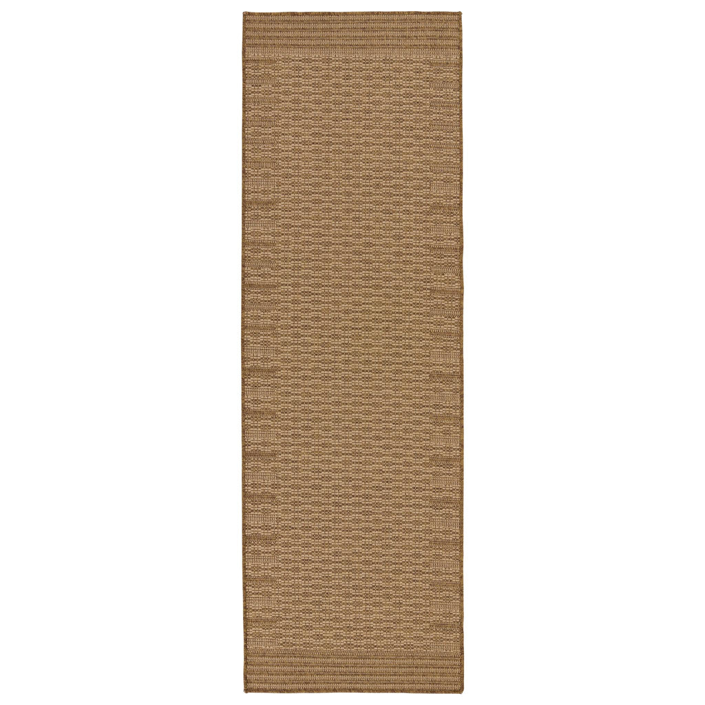 Vibe By Jaipur Living Poerava Indoor/ Outdoor Bordered Beige/ Light Brown Runner Rug (2'6"X8')