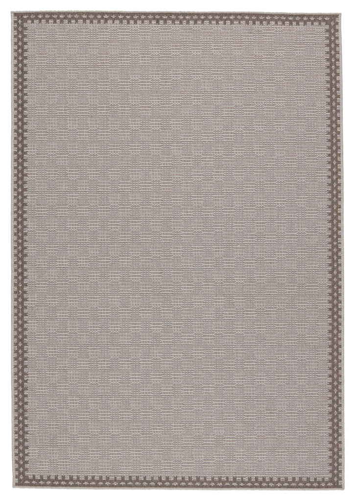 Vibe By Jaipur Living Tiare Indoor/ Outdoor Bordered Gray/ Taupe Area Rug (4'X6')