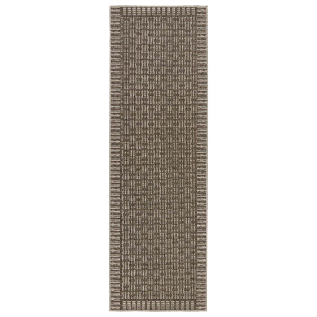 Jaipur Living Tahiti Iti Border Taupe / Gray 2'6" x 8' Rug