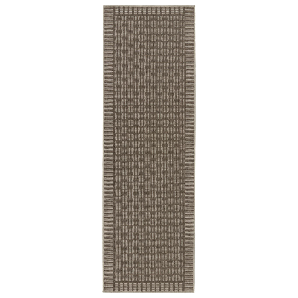 Vibe By Jaipur Living Iti Indoor/ Outdoor Bordered Taupe/ Gray Runner Rug (2'6"X8')