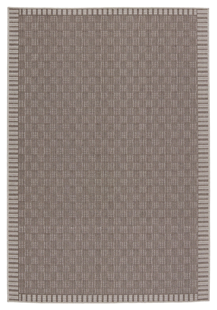 Vibe By Jaipur Living Iti Indoor/ Outdoor Bordered Taupe/ Gray Area Rug (4'X6')