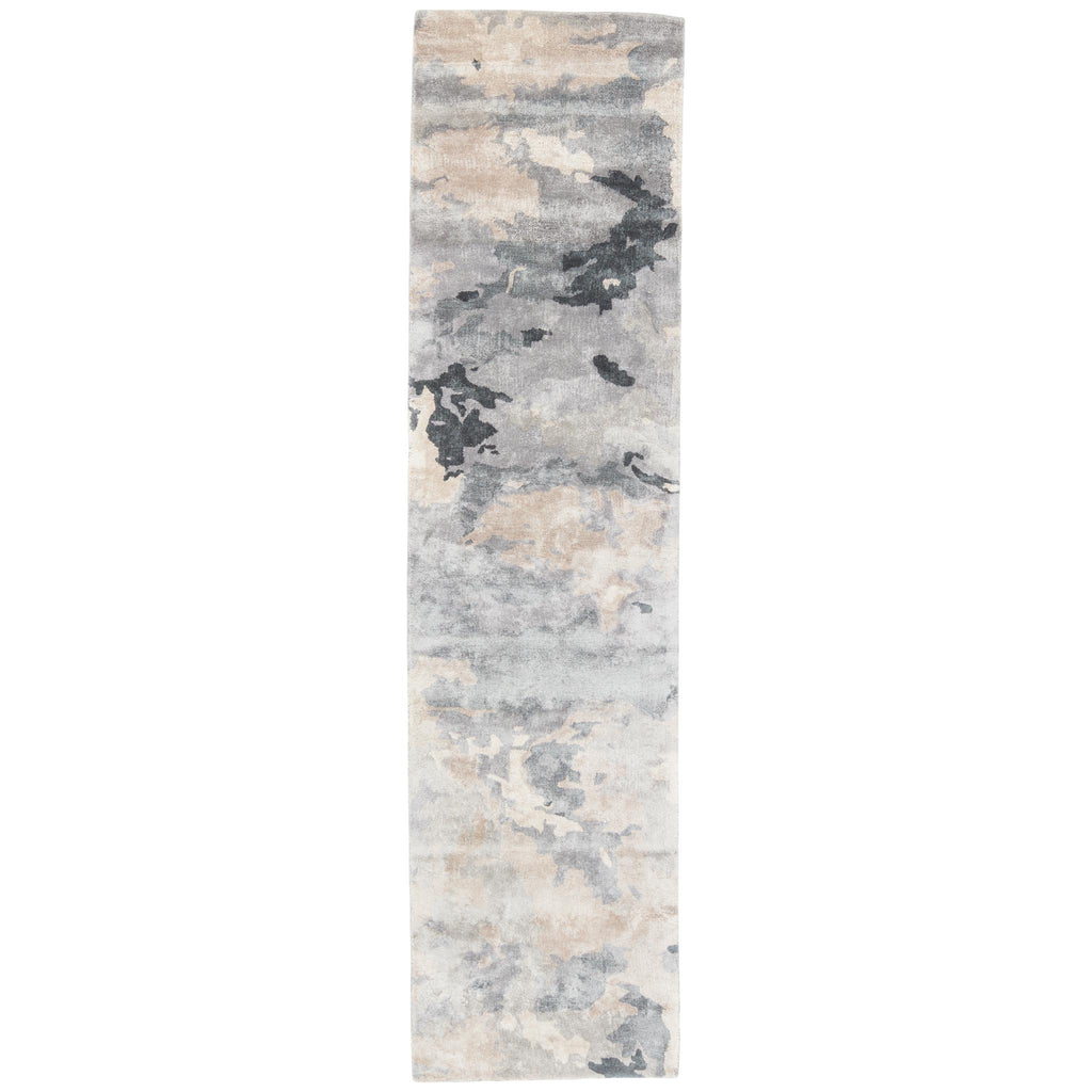 Jaipur Living Glacier Handmade Abstract Gray/ Dark Blue Runner Rug (2'6"X8')