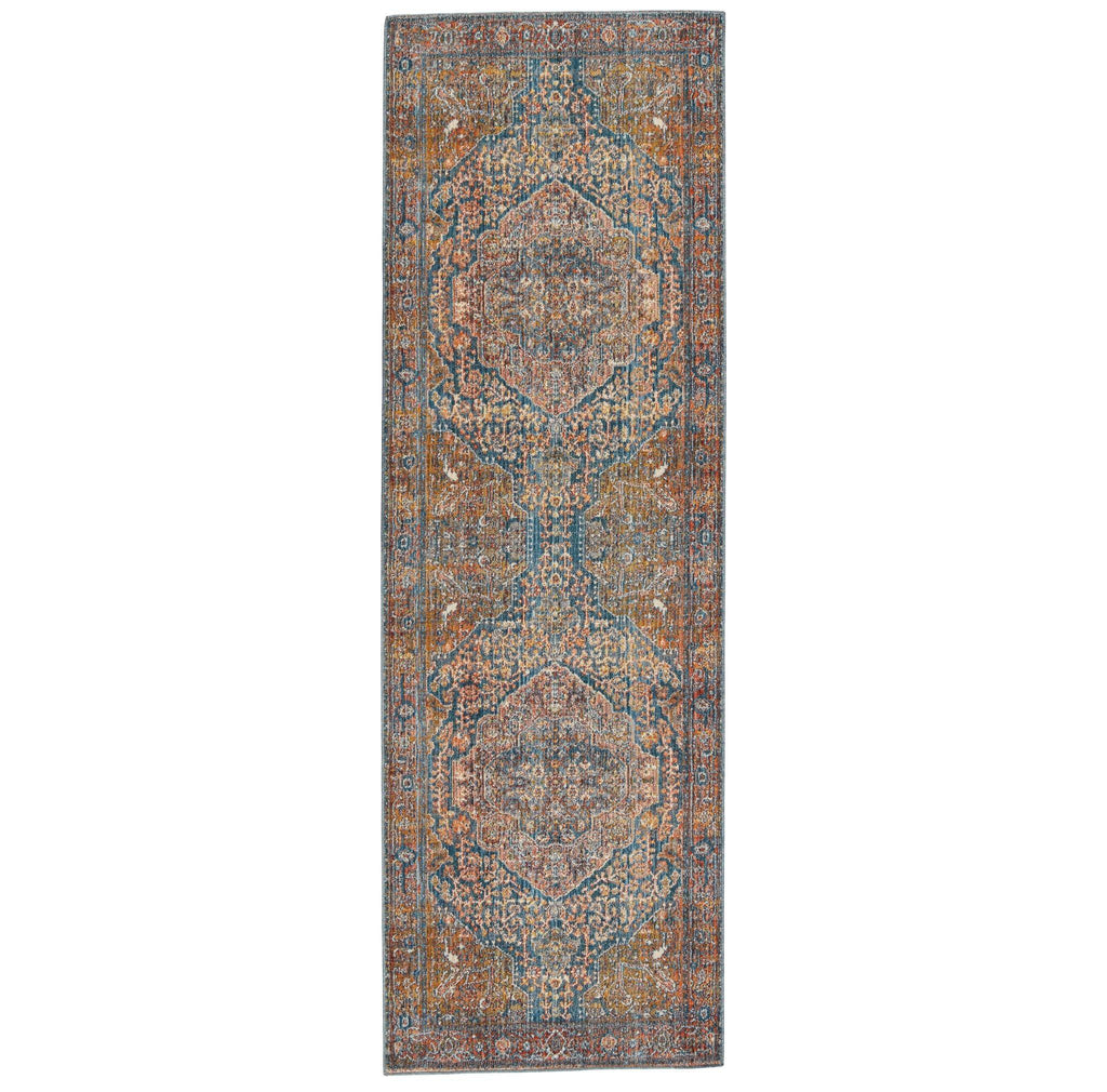 Jaipur Living Terra Saphir Medallion Multicolor / Blue 2'9" x 8' Rug