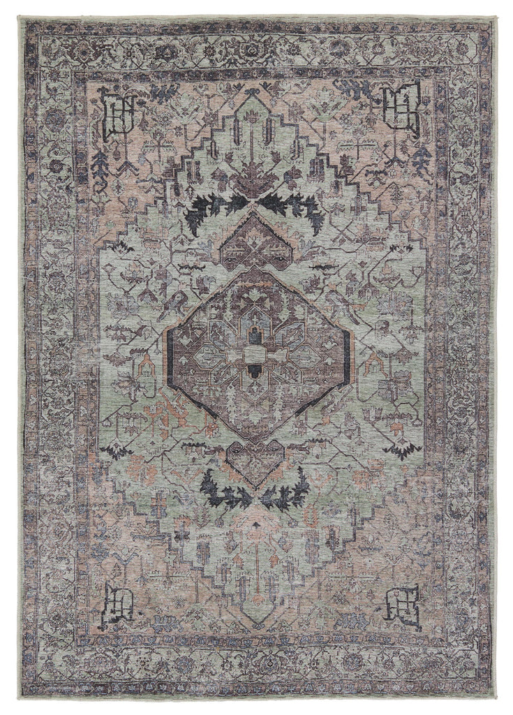 Jaipur Living Vindage Abbott Medallion Green / Dark Brown 3' x 8' Rug