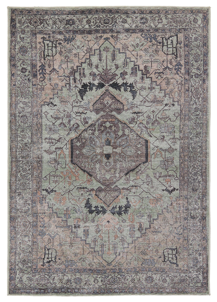 Vibe By Jaipur Living Abbott Medallion Green/ Dark Brown Area Rug (5'3"X8')