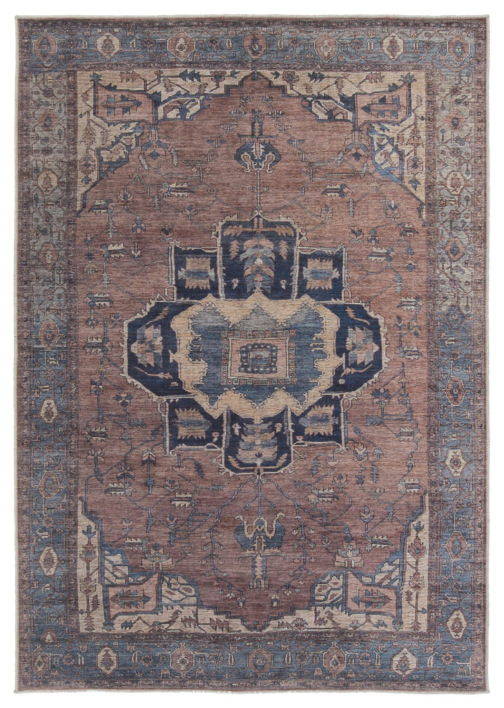 Jaipur Living Vindage Barrymore Medallion Blue / Dark Brown 3' x 8' Rug