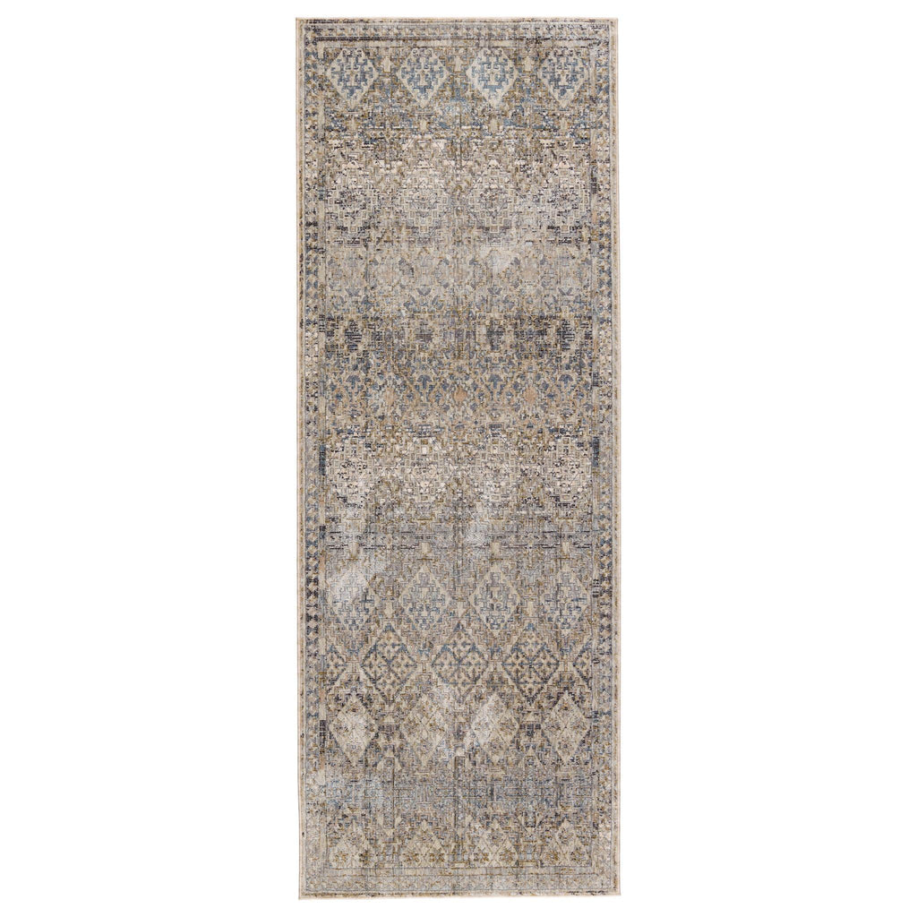 Jaipur Living Valentia Cashel Tribal Gray / Dark Blue 3' x 8' Rug