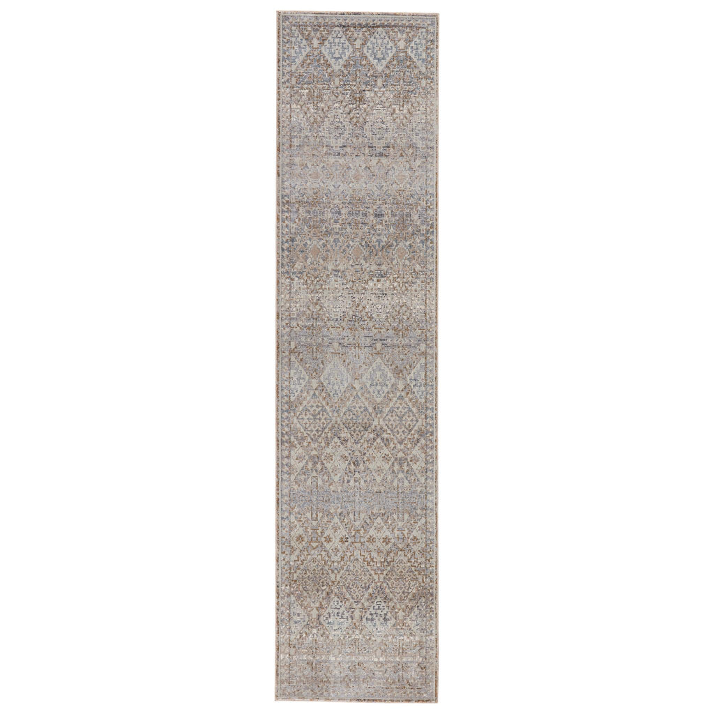 Jaipur Living Cashel Tribal Gray/ Dark Blue Runner Rug (2'5"X10')