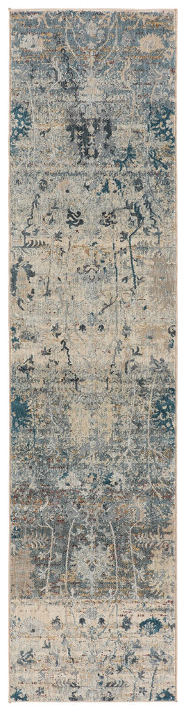 Jaipur Living Valentia Ozella Floral Gray / Blue 2'5" x 10' Rug