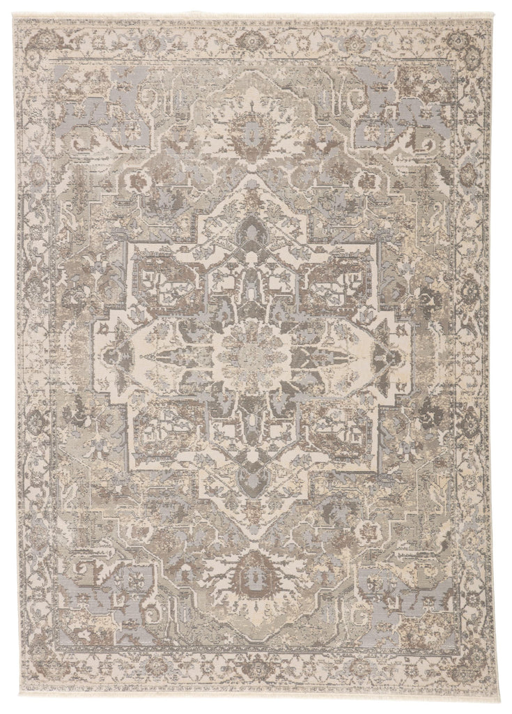 Jaipur Living Vienne Alain Medallion Gray / Cream 2'6" x 8' Rug