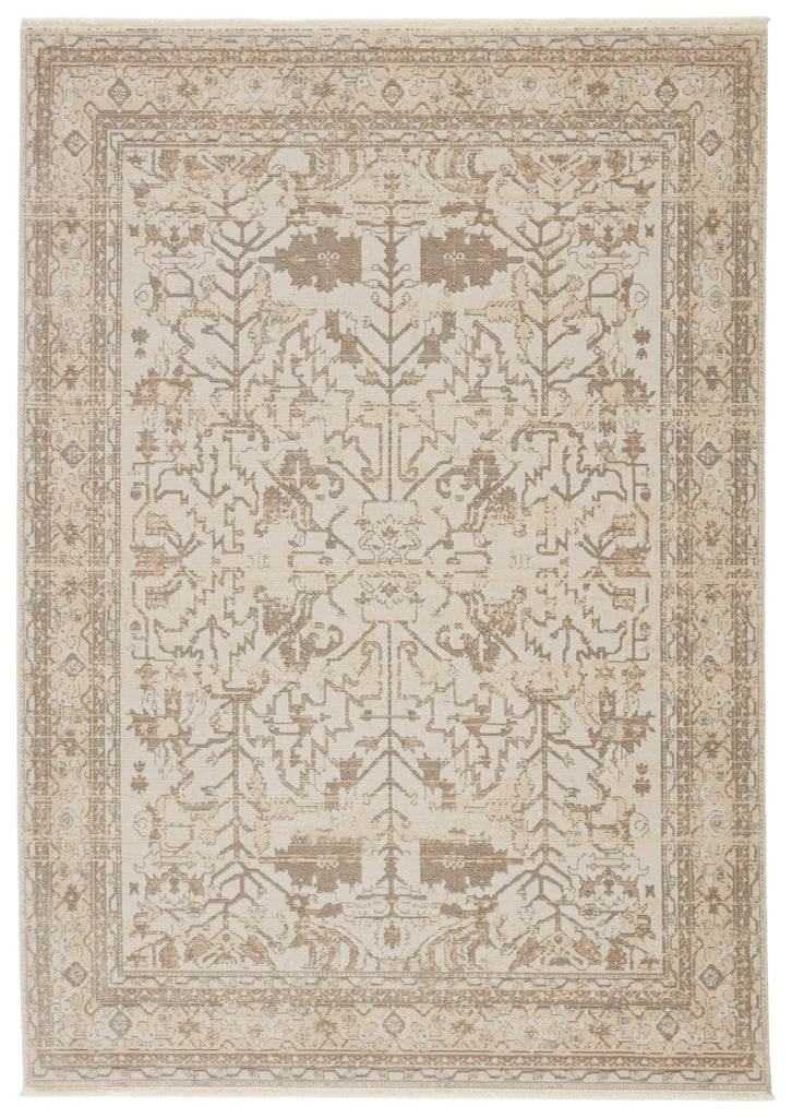 Jaipur Living Valentin Oriental Cream/ Light Gray Runner Rug (2'6"X8')